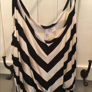 Black and ivory chevron maxi dress.
